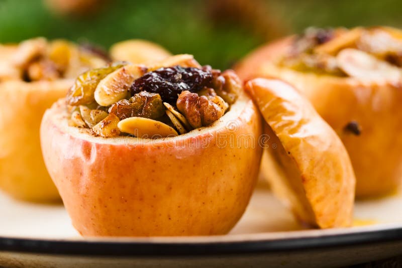 Baked encheu a maçã fotos de stock royalty free