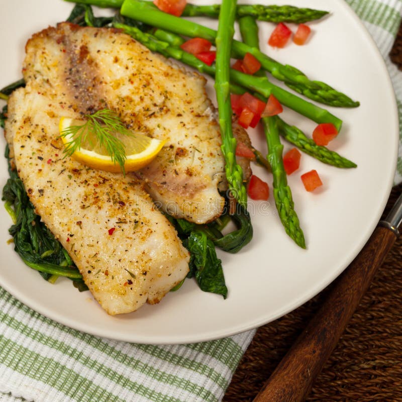 Baked Fish Fillet stock image Baked Fish Fillet stock image