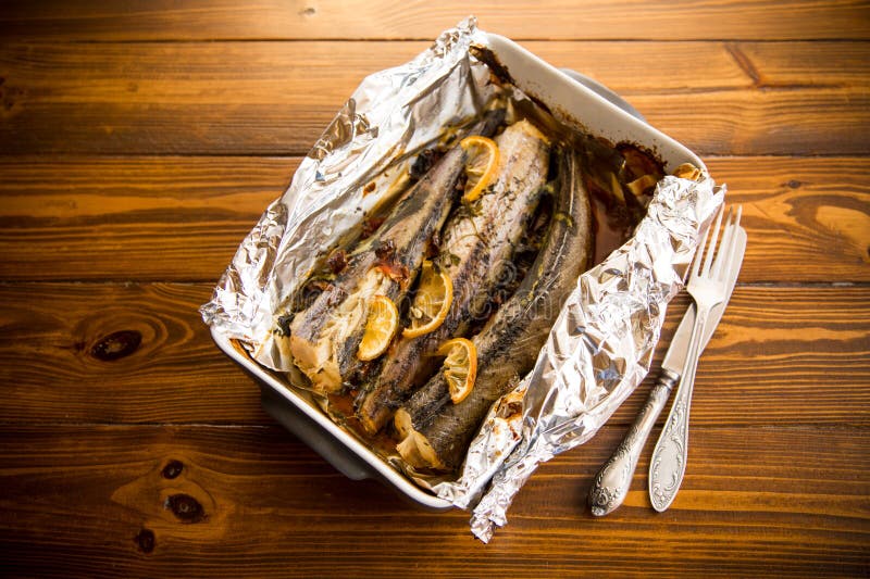 Baked Fish with Seasonings and Spices in Foil Stock Image Image of grilled, dinner 277842185