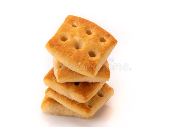 Baked Genoese focaccia bread pizza royalty free illustration