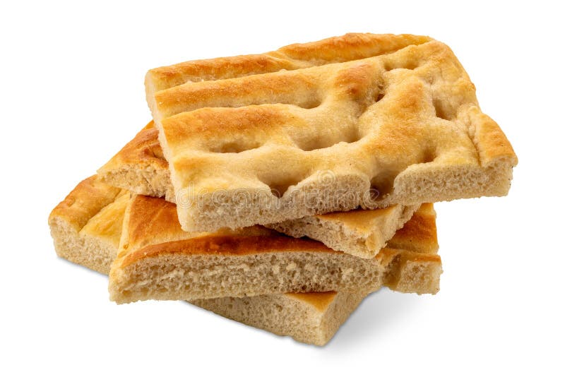 Baked Genoese focaccia slices stock images