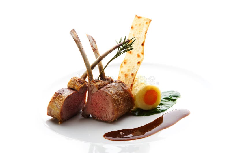 Michelin star lamb dish stock photo. Image of dine, main 17985870