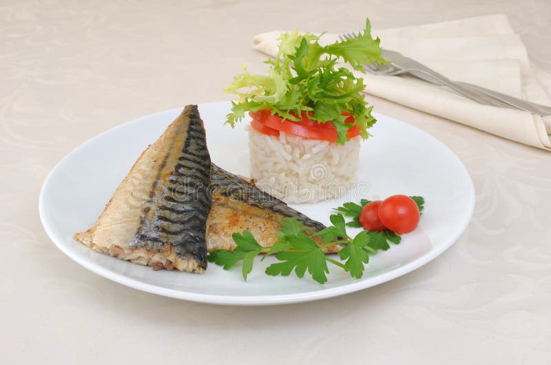 Baked mackerel stock image. Image of dish, detail, calories 33332369