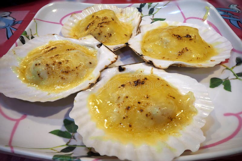Baked Oyster with cheese stock photo. Image of baked 70713634