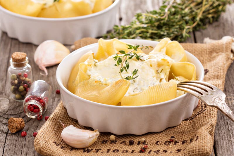 Baked Pasta with Cottage Cheese Stock Photo Image of baked, sauce