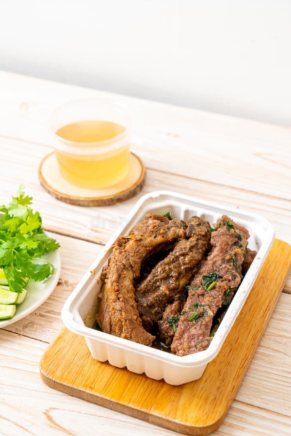 Baked Pork Ribs with Sauce stock photo. Image of grill 188712690