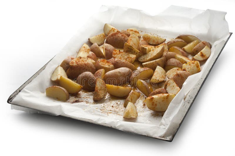 Baked potato stock photo. Image of pieces, potato, sheet - 26989362