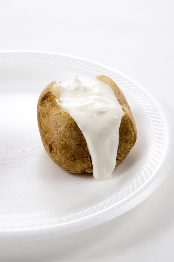 One Open Baked Potato on Aluminum Foil, Unwrapped. Stock Photo Image of skin, horizontal 8322828