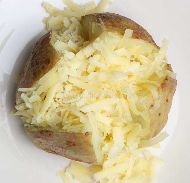 Baked Potato with Cheese stock image. Image of grated - 8304473
