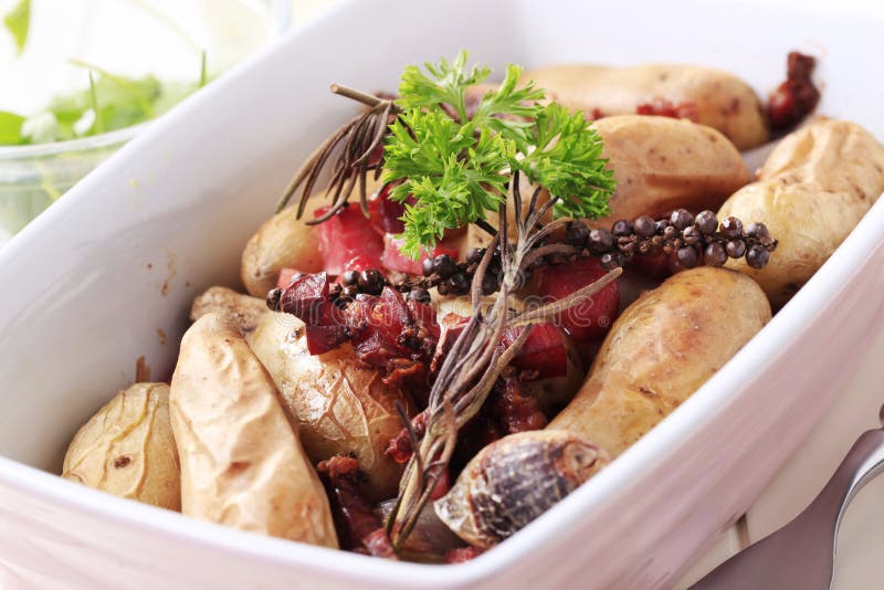 Baked potato dish stock photo. Image of smoked, rosemary - 23172422