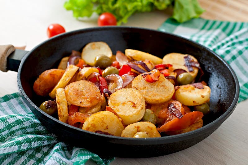 Baked Potato with Vegetables Stock Photo Image of paprika, herb 53515418