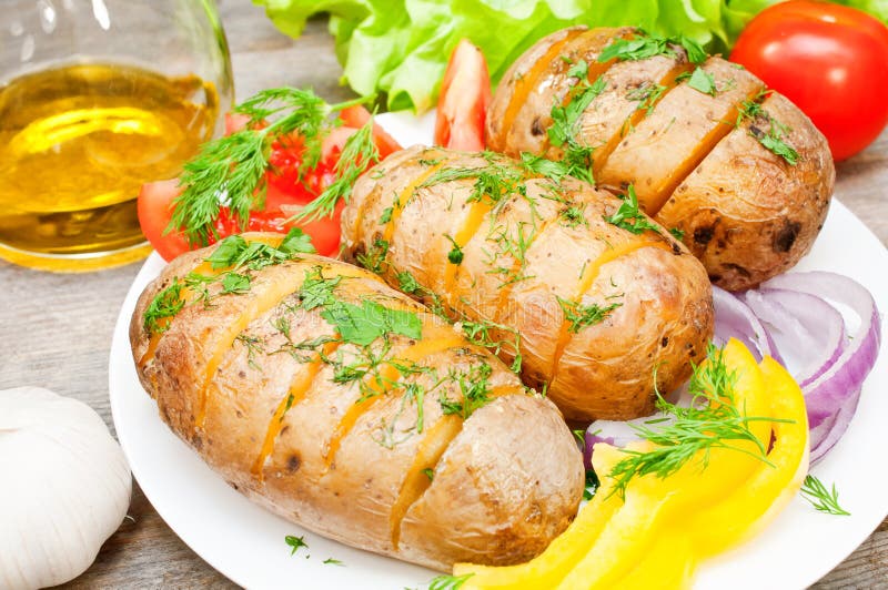 Baked Potato with Vegetables Stock Photo Image of baked, diet 48595522