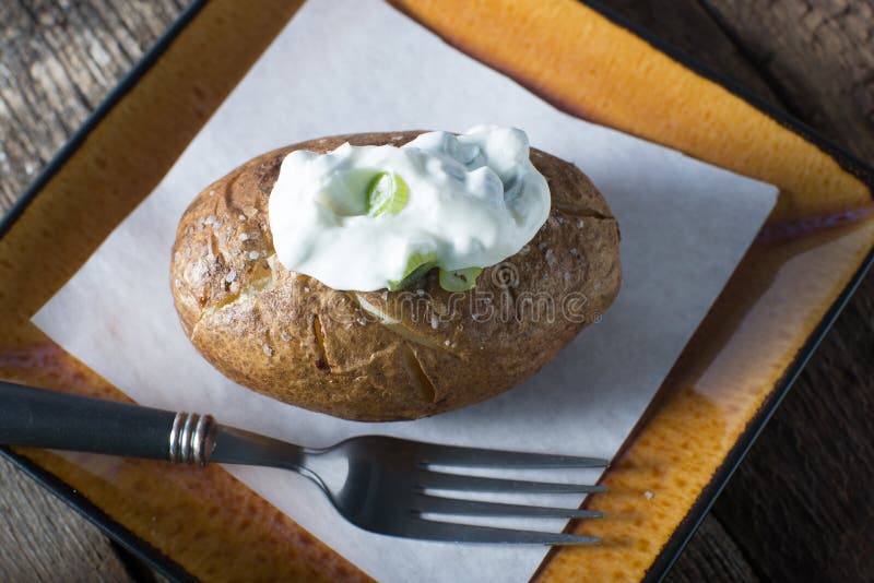 Baked Potato Yoghurt Chive Topping Stock Photos Free & RoyaltyFree