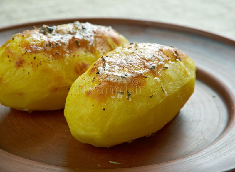 Baked potatoes stock image. Image of fried, poland, kartofle 78754375