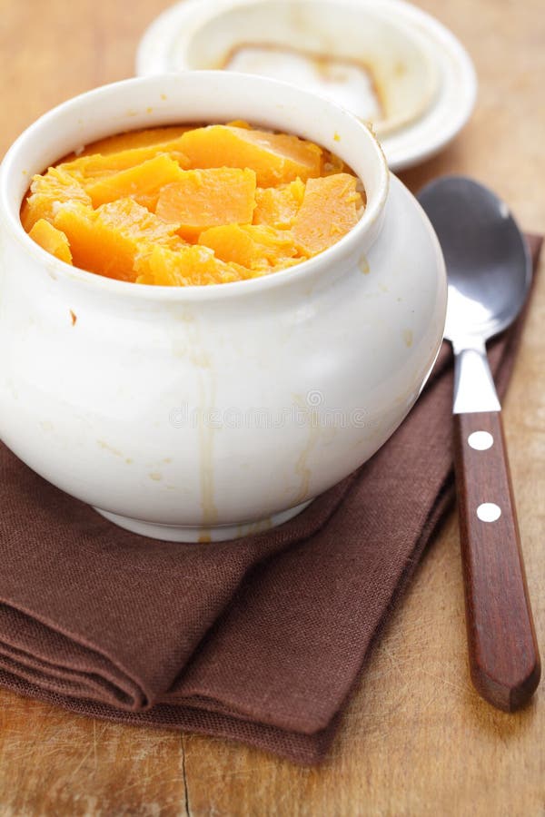 Baked pumpkin stock image