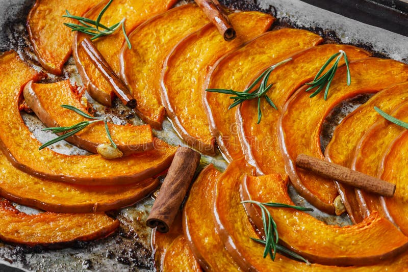 Baked pumpkin stock photo