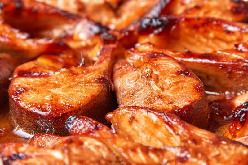 Baked Red Fish in a Marinade of Teriyaki Sauce Stock Photo Image of salmon, gourmet 202219136