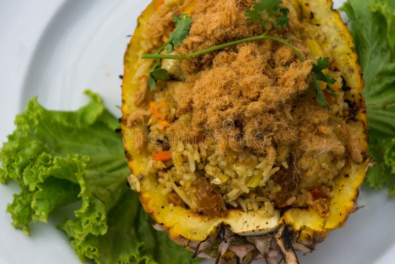 Baked rice with pineapple stock photo. Image of delicious 81393148