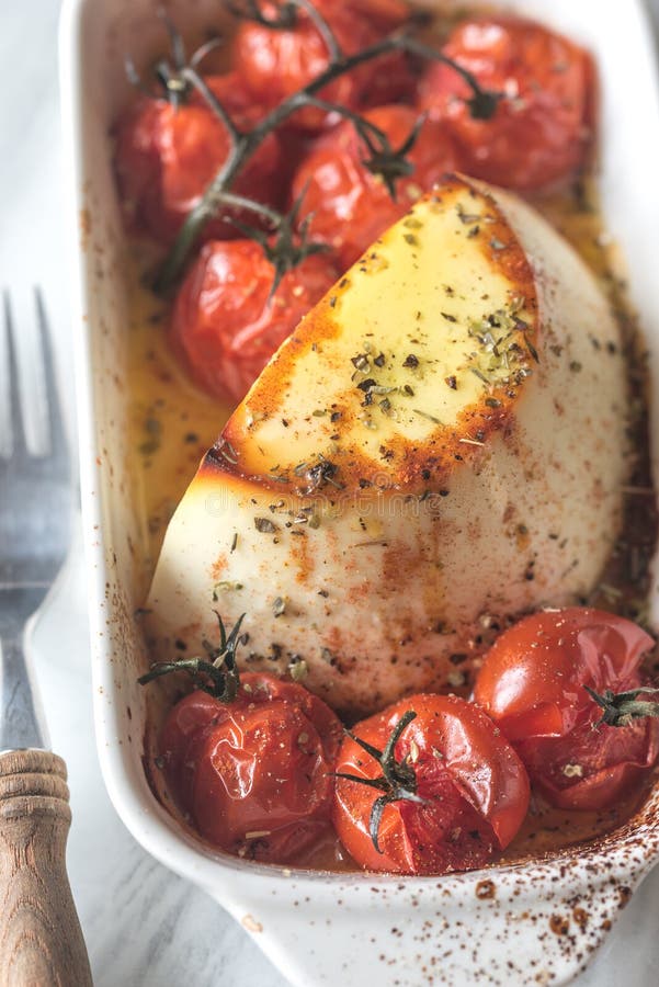 Baked Ricotta with Cherry Tomatoes Stock Image Image of ingredient