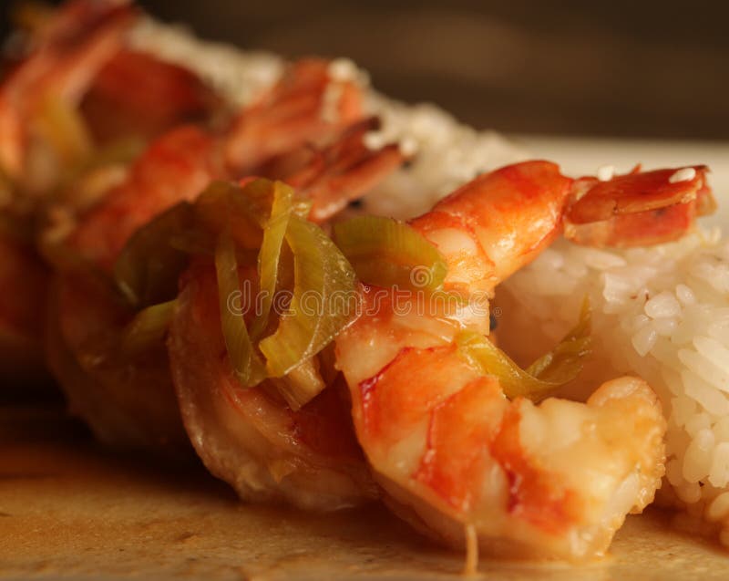 Baked shrimp with rice stock image. Image of fresh, lunch 190890157