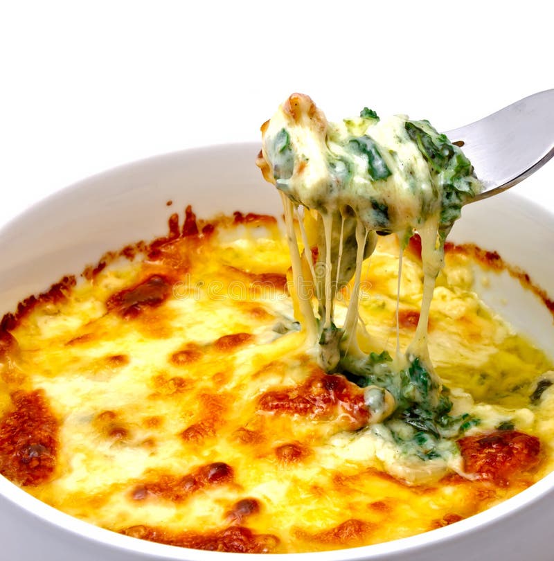 Baked spinach with cheese stock image. Image of cream - 20525251
