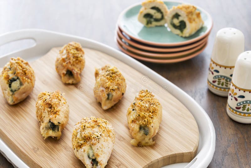 Baked Stuffed Chicken Breasts Stock Photo Image of plate, breaded