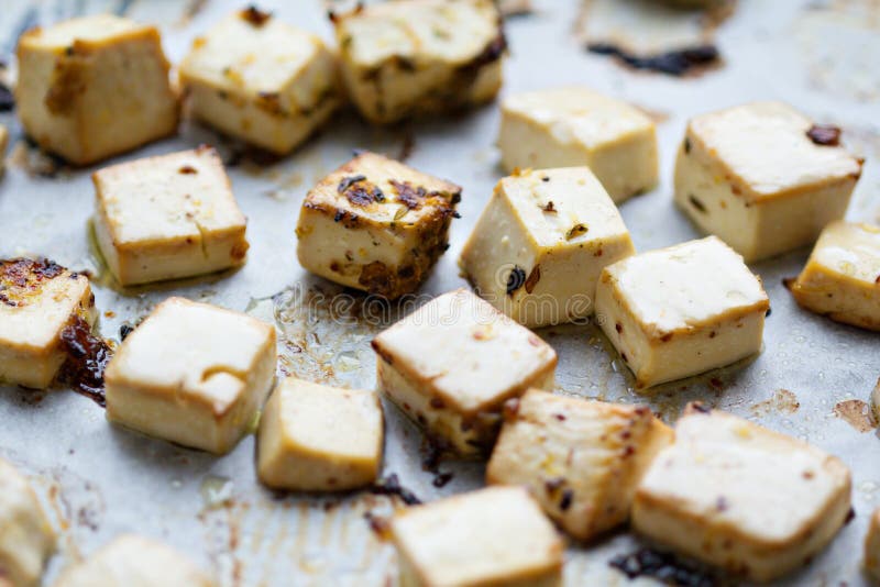 Baked tofu with spices stock image. Image of culinary 38092175
