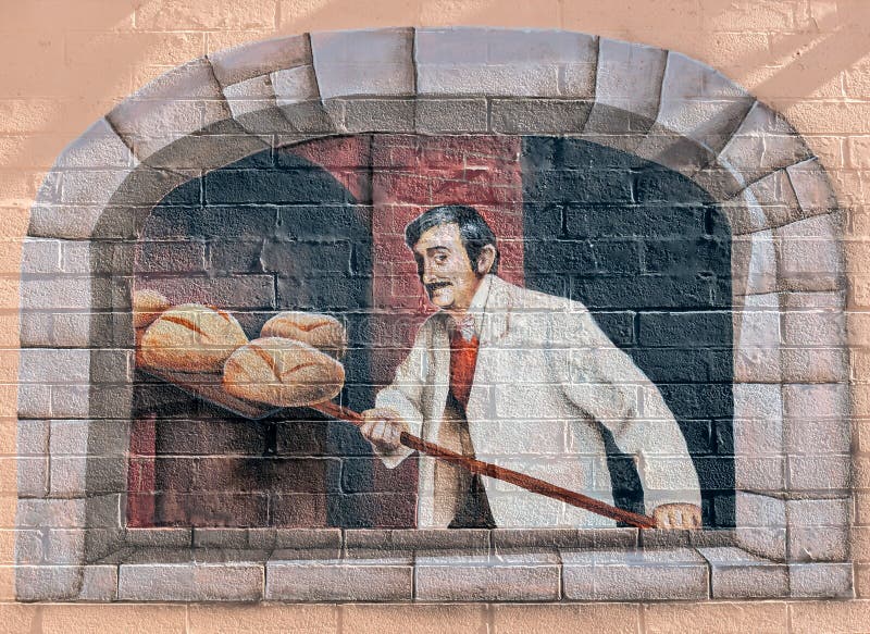 Great bakery wall mural editorial image. Image of bread 134736890