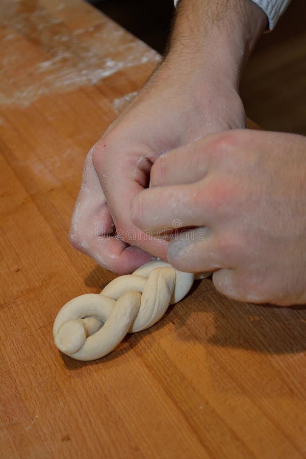 Baker formed pastries stock image. Image of person, handicraft 69770093