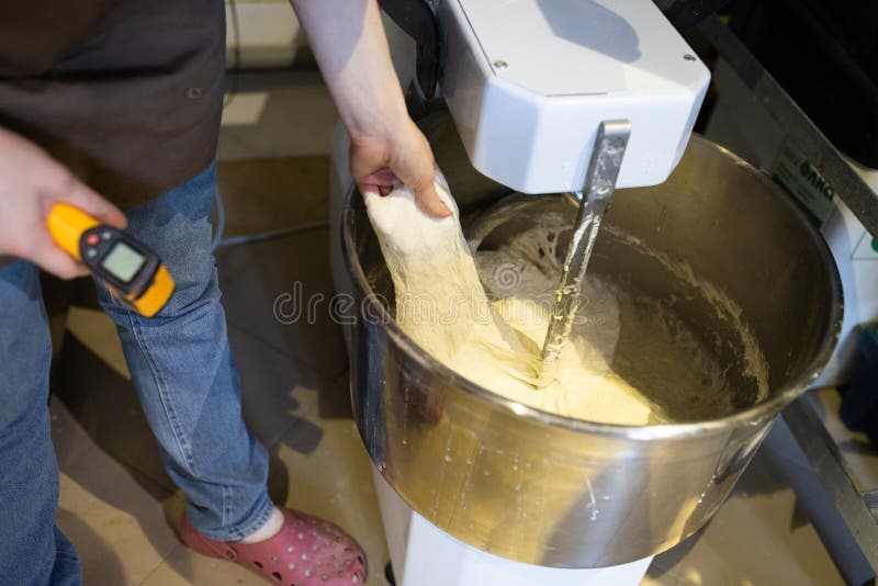 Dough temperature stock image. Image of thermometer - 143948097