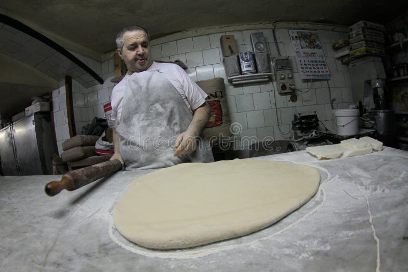Baker at work on antique bakery 026 stock photography Baker at work on antique bakery 026 stock photography