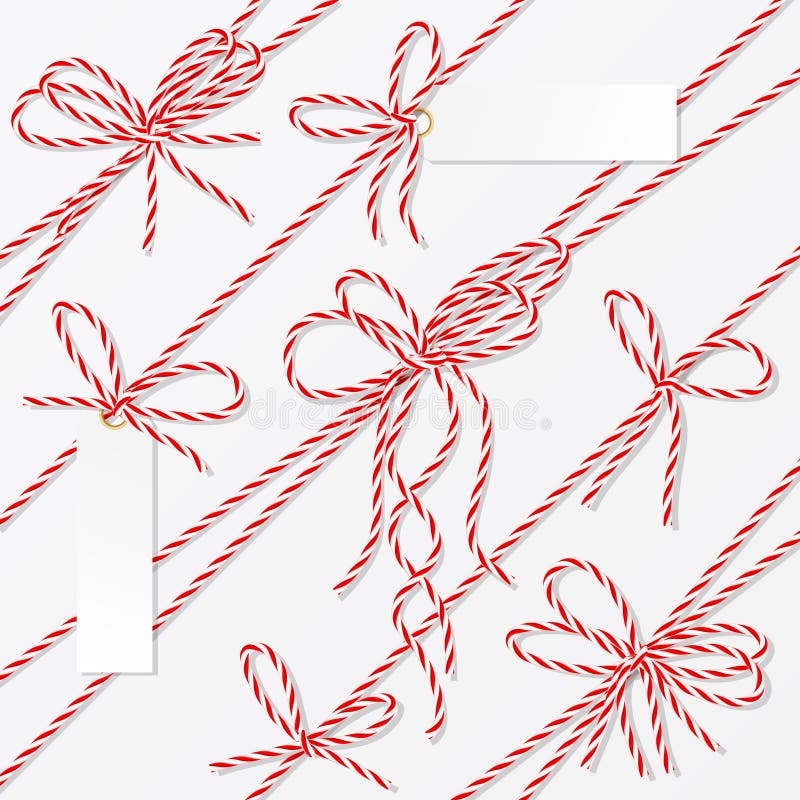 Red White Hemp Bakers Twine