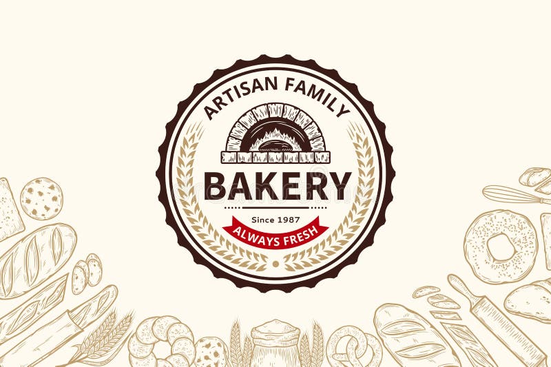 Bakery and bread logo royalty free illustration