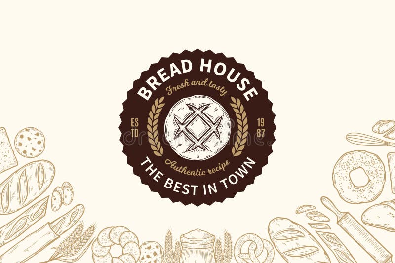 Bakery and bread logo royalty free illustration