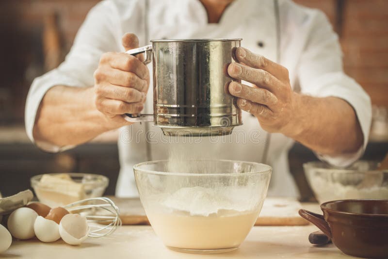 Bakery Chef Cooking Bake in the Kitchen Professional Stock Photo