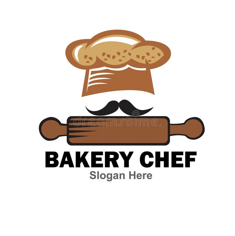 Bakery Chef Logo Design Concept Stock Vector Illustration of cake