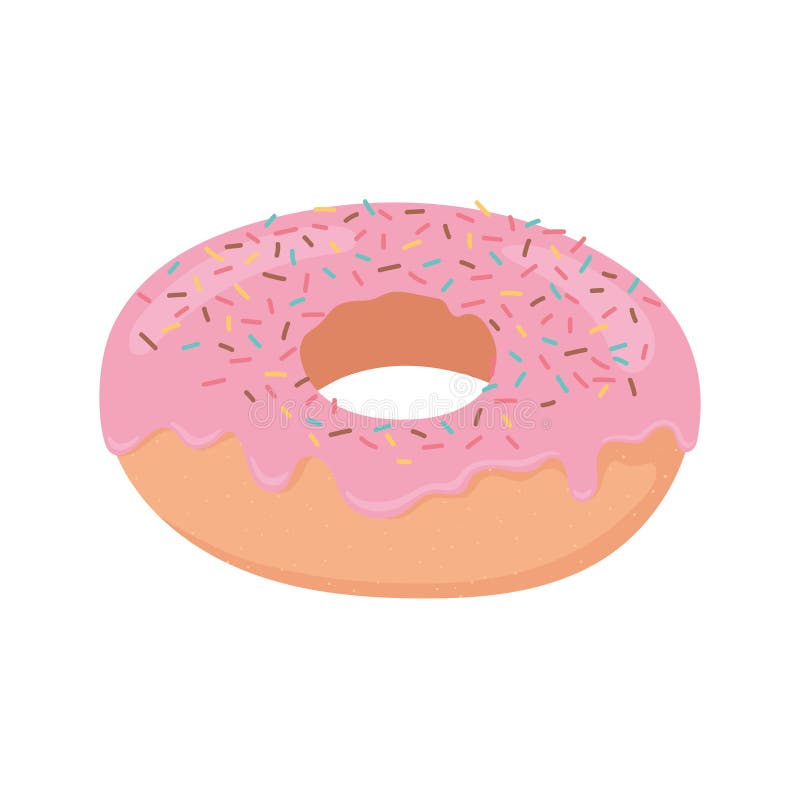 Bakery Dessert Donut with Sprinkles Icon Stock Vector Illustration of
