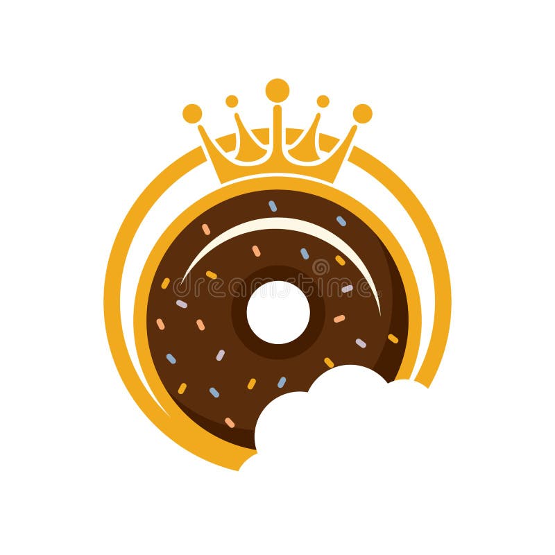 Bakery King Vector Logo Design. Donut with King Crown Icon Logo Design