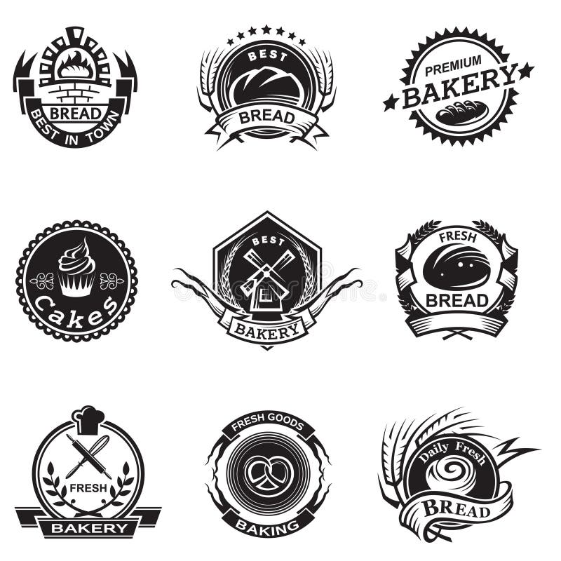Bakery labels set vector illustration