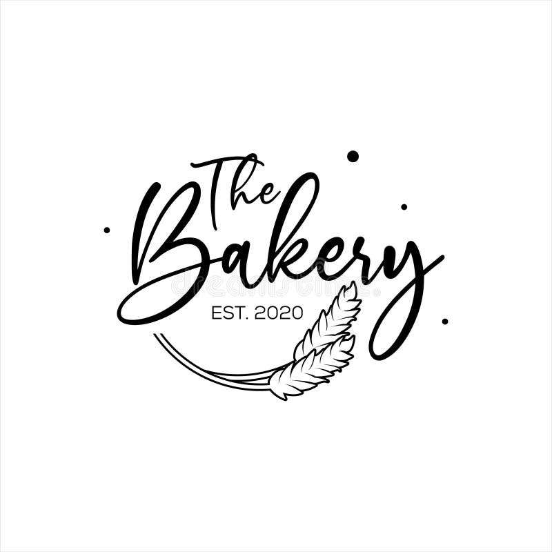 Bakery Logo Design Template With Calligraphy Script Stock Vector