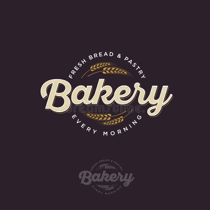 The Bakery Logo With Spikelet. Bread And Baking Emblem. Vintage Bakery ...