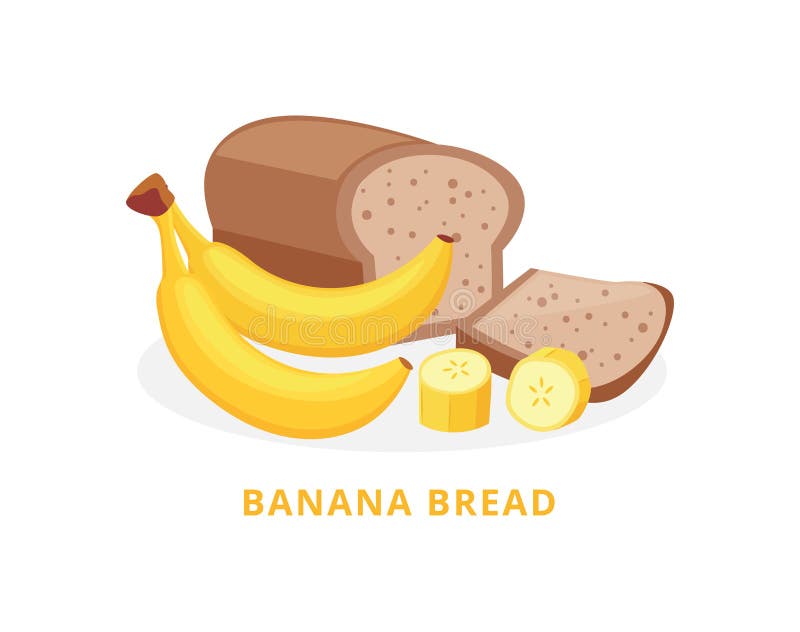 Bakery Product Banana Bread with Bananas Flat Vector Illustration Isolated. Stock Illustration - Illustration of pastry, meal: 207871838 Bakery Product Banana Bread with Bananas Flat Vector Illustration Isolated. Stock Illustration - Illustration of pastry, meal: 207871838
