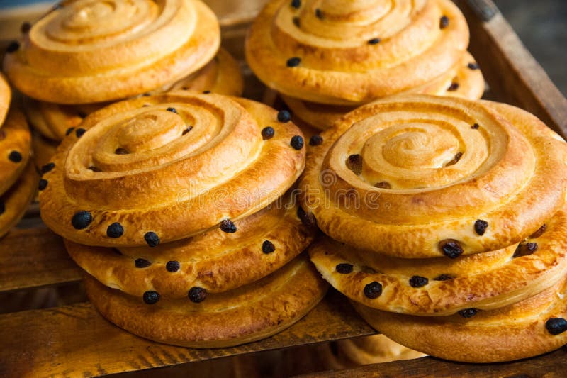 Bakery. Production of Bread, Rolls, Pies and Cookies Stock Image