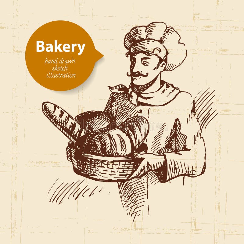 Bakery Sketch Vector Poster of Bread Stock Vector Illustration of