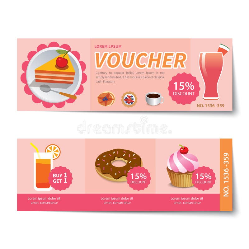 Bakery Voucher Discount Template Design Stock Vector Illustration of