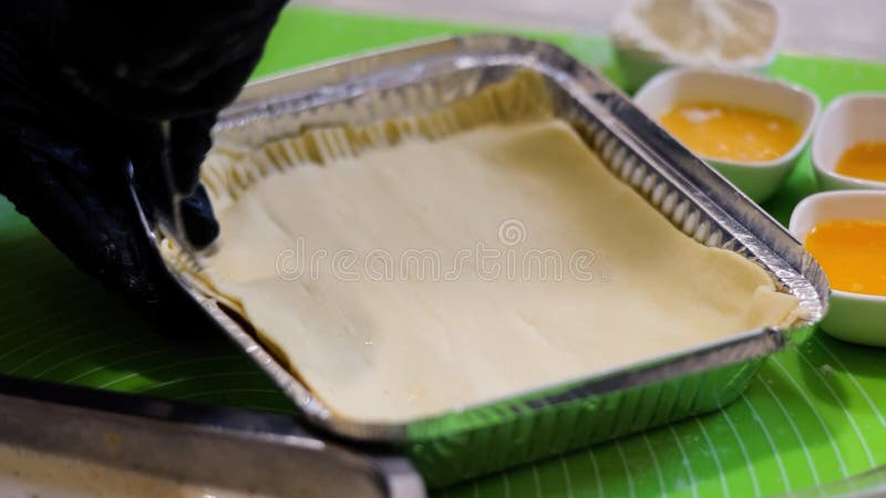 Bakery Working Process. Making Sweet Cake Process in a Professional Bakery Kitchen. stock image