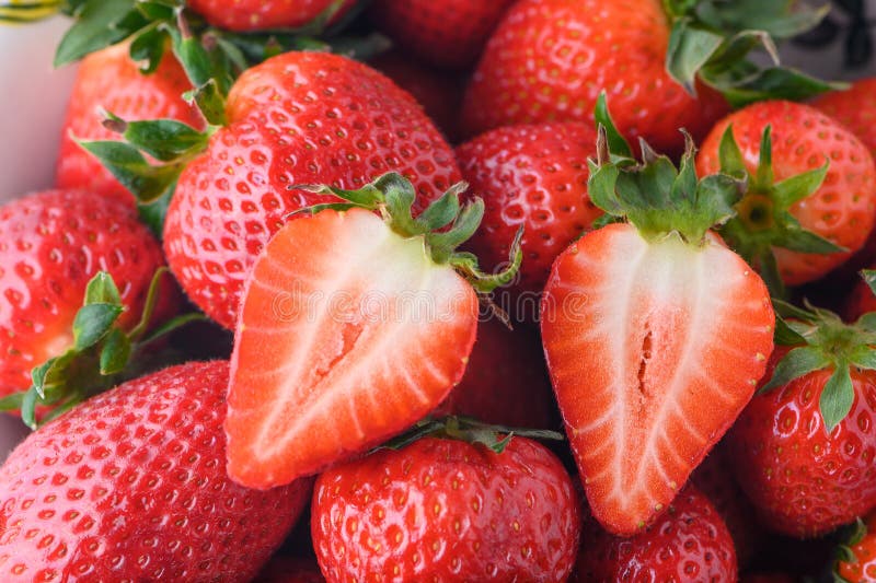 background of fresh red strawberries. background of fresh red strawberries