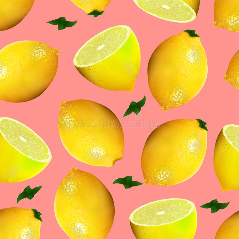 Bakgrund av hela och halva citron vektor illustrationer