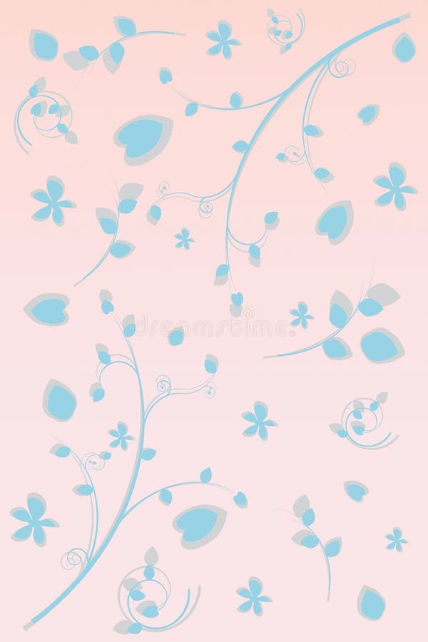 Bakgrund blommar leavesfjädern royaltyfri illustrationer