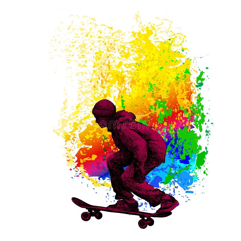 Bakgrund Extrem sportillustration med killskal vektor illustrationer